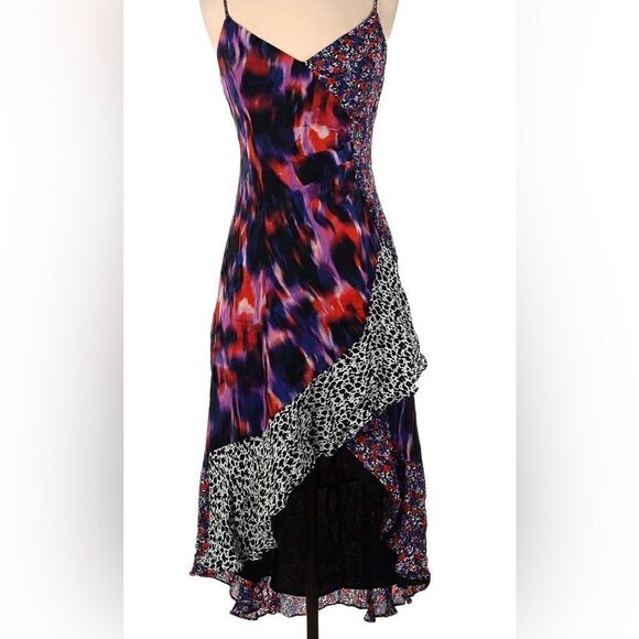 Parker Dresses & Skirts - Parker Floral Animal Print Boho Silk Dress Size 6